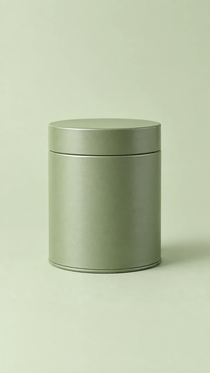 Salbeigrüne Matcha-Dose
